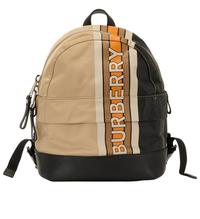 Mini Backpack, &pound;320, Handbags, Beige/Black, Nylon, Front view